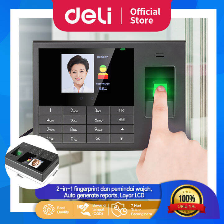 Deli Attendance Machine Fingerprint And Face Mesin Absensi Sidik Jari