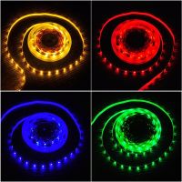 {ItalyNest shop}หลอดไฟแถบไฟ LED โคมไฟแบบยืดหยุ่นสีฟ้า/แดง/เขียว/ขาว/อบอุ่นขาว DC 5V 1M-5M-5M หน้าจอทีวีเดสก์ท็อปชุดโคมไฟ Led ของตกแต่งห้องนอนในบ้าน