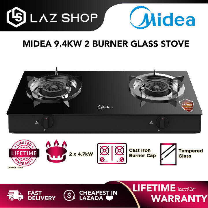 Midea 4.7kW 2 Burner Portable Tabletop Gas Cooking Stove MGST211G