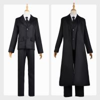 Dazai Osamu Cosplay Bungo Stray Dogs Kostum Costume Jaket Panjang Mantel Jas Dewasa Pria Anime Halloween Kostum Pakaian Natal