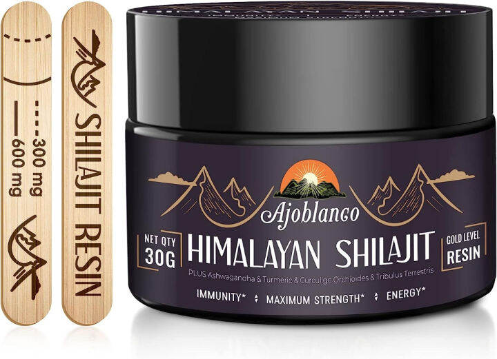 Ajoblanco 600mg Shilajit Pure Himalayan Organic Shilajit Resin ...