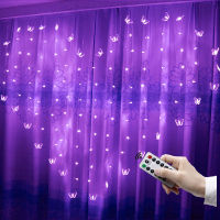 126LEDs รูปหัวใจรัก LED ม่านแสง S Tring นางฟ้าแสงพวงมาลัยห้องนอนแต่งงานบ้านวันหยุดไฟตกแต่งสหภาพยุโรปเสียบ