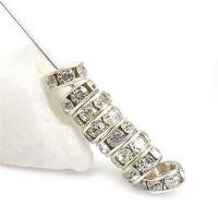 HBSG 100pcs Silver Gold Crystal Rhinestone Rone Spacer Beads DIY 6mm 8mm New