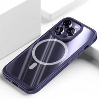 .Suitable For Magnetic Wireless Charging Case for Iphone 14 Pro Max Plus Casing Shockproof Clear Acrylic Cover