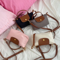 Sanhez Longchamp ดั้งเดิม34175กระเป๋าถือหนังวัวกระเป๋าทรงสี่เหลี่ยมมีหูหิ้วสะพายไหล่สไตล์ล่าสุดสำหรับกระเป๋าเงินใส่เหรียญขนาดเล็กผู้หญิง