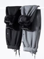 HOT11★ฤดูหนาวหนาขนแกะผู้ชาย Joggers Sweatpants Plus ขนาดกระเป๋าซิปยาวกางเกง Cal ความร้อนกางเกง8XL