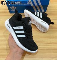 รองเท้าAdiddas อาดิดาส เด็ก [ สีดำ-ขาว] 25-36 รองเท้าผ้าใบเด็ก