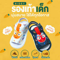 รองเท้าเด็กหัดเดิน Biggy รองเท้าแตะแบบรัดส้น รองเท้าเด็ก 1-3 ปี ใส่สบาย นุ่ม ปรับสายรัดได้ มีกันลื่น มีเสียง SL01 - SL06