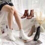 BOOTS DA MỀM GÓT VUÔNG KÉO TRONG F0079