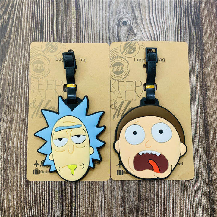 Rick Mortys Anime PVC Luggage Tag Head Type Cartoon Cute New Style ...