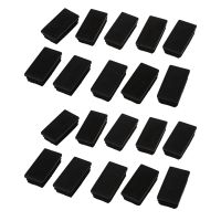 Plastic Rectangle Tube Inserts End Blanking Cap 25x50mm 20 Pcs Black