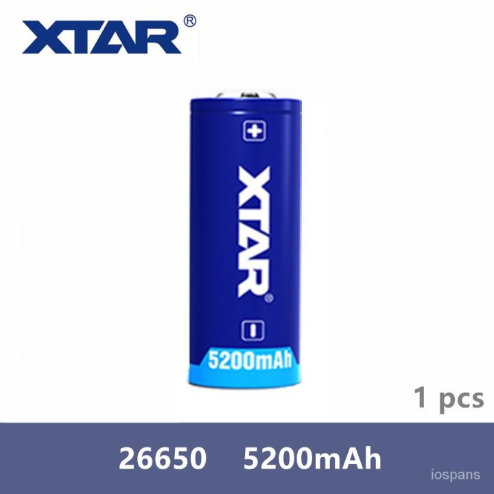 4 Batterie Xtar 26650 3.6V Li-ion 5200mAh avec protection BUTTON TOP