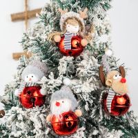 2pcs Merry Christmas Snowman Bells Pendants Decorations 2021 for Home Xmas Tree Ornaments Hanging New Year Decor 2022 Kid Gifts