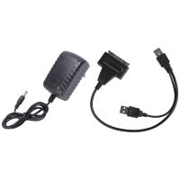 AC 100 - 240V to DC 12V 2A Power Supply Adapter &amp; USB 2.0 to IDE SATA Adapter for HDD/SSD Laptop Hard Disk Drive Cable