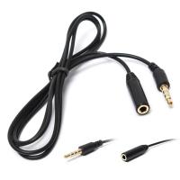 Male to Female Earphone Headphone Audio Extension Cable Black Male to Female Audio Cables For Audio Accessories