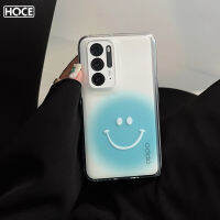 HOCE เคสเคสโทรศัพท์แบบใสหน้ายิ้มสีฟ้าสำหรับออปโป้ไฟนด์ N2ด้านหลังโปร่งใสเคส PC กันกระแทกสำหรับค้นหาเคส N2พับ