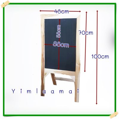 ป้ายวินเทจ กระดานดำ กระดานดำไม้สัก ป้ายพับได้ ป้ายโฆษณาแบบกระดานดำวินเทจ งานไม้สักแฮนเมด สูง100 cm billboard hand made