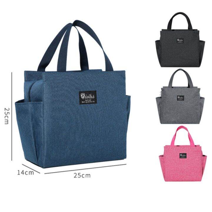 solid-color-lunch-bags-large-capacity-double-side-pockets-handbag-picnic-food-storage-bag-heat-insulation-lunch-box-bag-oxford