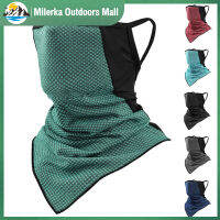 Milerka Outdoor Mall】กีฬากันแดดกันฝุ่นน้ำแข็งกลางแจ้งรถจักรยานยนต์ขี่จักรยานครึ่งหน้ากากปิดหน้าพร้อมห่วงคล้องหูสำหรับผู้หญิงผู้ชายฤดูร้อน