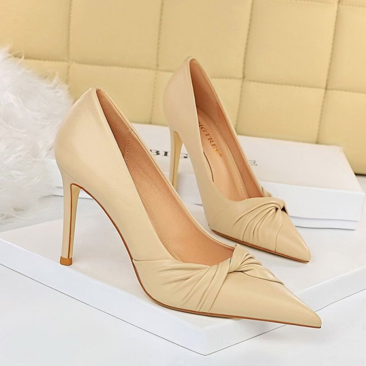 2022ส้นเปลือยสีขาว9-5ซม-สำหรับผู้หญิงรองเท้าขนาดใหญ่ปาร์ตี้งานแต่งงานส้นสูงสีชมพูสีขาวดีไซน์รองเท้าหนังส้นสูง