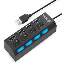 【akula store】4 Ports USB 2.0 Multi High Speed HUB Splitter Expansion Laptop &amp; AC Power Adapter