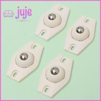 JUJE83274กล่องเก็บของ4ชิ้นลูกกลิ้งสแตนเลสกล่องเหล็กเสียงรบกวนต่ำ ° ลูกรอกอเนกประสงค์ขนาดเล็กล้อวางลูกรอกกาวในตัว