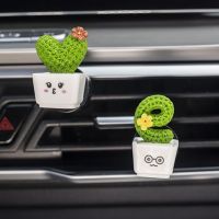 【CC】♞✣❀  1 Set Car Perfume Clip with Scented Tablets Cactus Letter/Heart Air Conditioner Outlet Interior