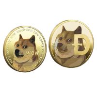 【CC】▪✗  Sided Dogecoin Doge Commemorative Coins Collection Wow Dog Pattern Souvenir Decoration Crafts Desktop Ornaments