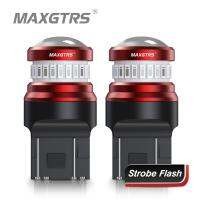 ไฟแฟลช2X 1157 7443 3157 LED ไฟเบรคอัตโนมัติ4014 P21 LED แบบ SMD/5W BAY15D รถยนต์ตอนกลางวันหลอดไฟไฟจอดไฟท้ายสีแดง