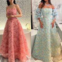 【HOT】☃▩ Prom Dresses Flowers Fashion Spaghetti strap A-line Formal Occasion Gown vestido terracota longo madrinha