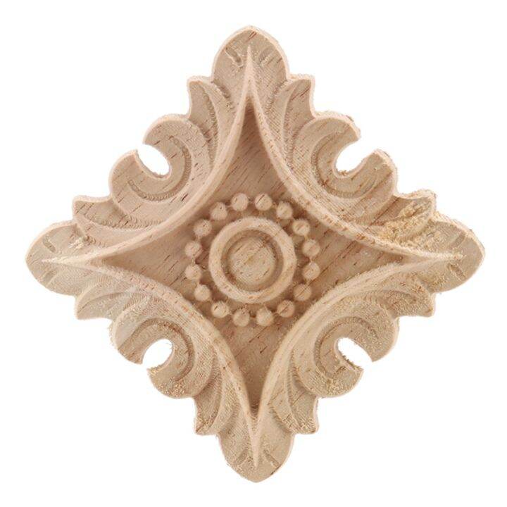 vintage-unpainted-wood-carved-corner-onlay-applique-frame-background-home-furniture-wall-cabinet-door-decor-decoration