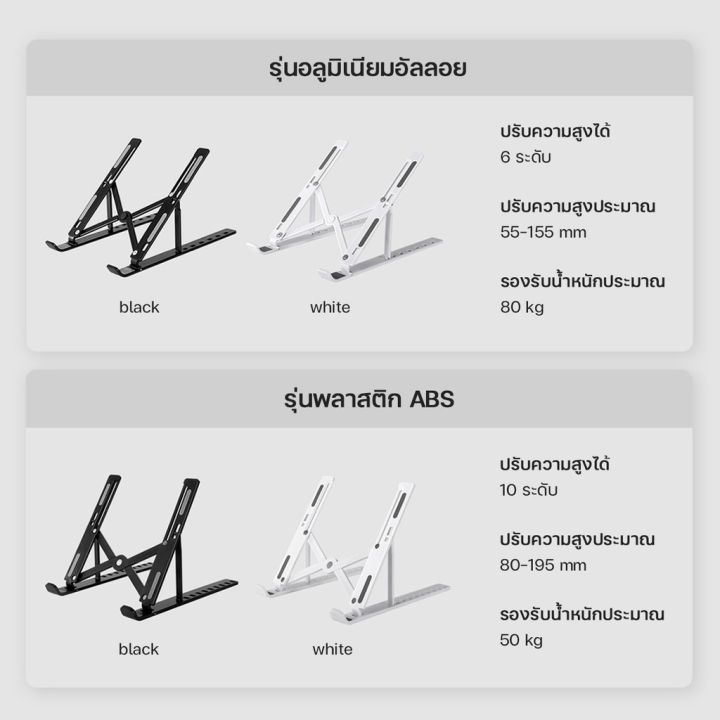 ที่วางโน๊ตบุ๊ค-แท่นวางโน๊ตบุ๊ค-ที่รองโน๊ตบุ๊ค-ขาตั้งแท็บเล็ต-laptop-stand-แบบอลูมิเนียม-แบบพลาสติก-l62