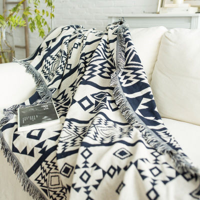 Bohemian Printed Sofa Bed Throw Blanket Knitted Nordic Style Chair Sofa Towel Cover Travel Plaids Bedding Tapestry Bedspread