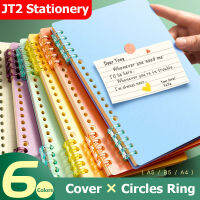 2แผ่น A4 A5 B5หลวมใบฝาครอบ PP ที่มีสีสัน Binder เกลียวแหวนโปร่งใสพลาสติกเครื่องเขียนอุปกรณ์สำนักงานโรงเรียน