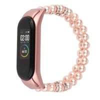 ♚✌㍿ Miband 5 Mi6 Bracelet Beads Women Strap for Xiaomi Mi Band 6 5 4 3 Watch Strap Jewelry Elastic Stretch Belt for Miband 6 Correa