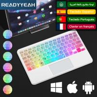 10in Backlit Bluetooth Keyboard For AndroidWindows Wireless Keyboard with Touchpad Wearproof Tablet Keyboard teclado