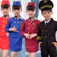 2022ฮาโลวีน Carnival Party Pilot ชุดคอสเพลย์สำหรับเด็กวันเกิดของขวัญหญิง Flight Attendant ชุด Stewardess Uniform