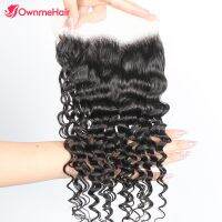 Deep Wave Human Hair Lace Frontal 5x5 13x4 Transparent Lace Frontal Closure Brazilian Remy Hair Natural Hairline End Not Tangle