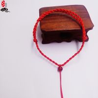 เชือกสร้อยข้อมือสายสีแดงกันวิญญาณชั่วร้ายสำหรับผู้ใหญ่แบบ Diy เชือกมัดตัวเองสร้อยคอแบบจี้ห้อยกำไลข้อเท้าเชือก