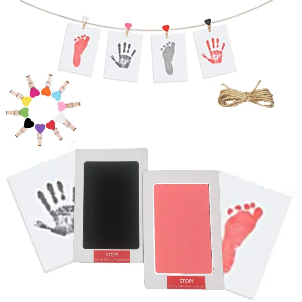 Newborn Baby DIY Hand And Footprint Kit Ink Pads Photo Frame