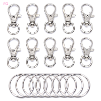 ?【Lowest price】FG 50pcs โลหะหมุน lobster clasps คลิปตะขอกับพวงกุญแจ DIY เครื่องประดับหัตถกรรม