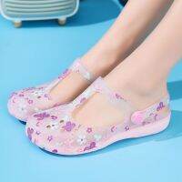 New Printed Croc Shoes Womens Sandals Jelly Slippers Outerwear Baotou