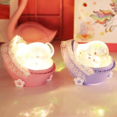 Night Lamp Cartoon Shape Battery-operated Adorable Eye Protection Cartoon Pig Cat LED Lamp Romantic Ambient Light Home Supplies Night Lights