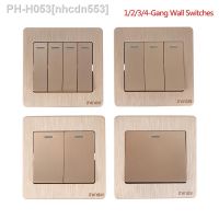 1/2/3/4 Gang 1/2 Way Wall Switch White Push Button On/Off Light Switch Hall Bedroom Ceiling Lights Wall Standard Power Switch