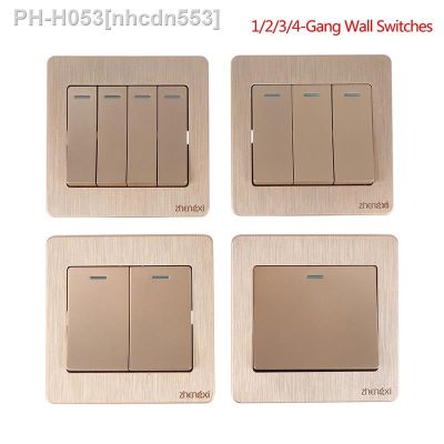 1/2/3/4 Gang 1/2 Way Wall Switch White Push Button On/Off Light Switch Hall Bedroom Ceiling Lights Wall Standard Power Switch