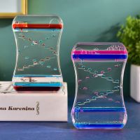 Creatived Dripping Oil Slide Hourglass Motion Bubble Stress Reliever Toys Home Decor Desktop Accessories Decoration Kids Gift