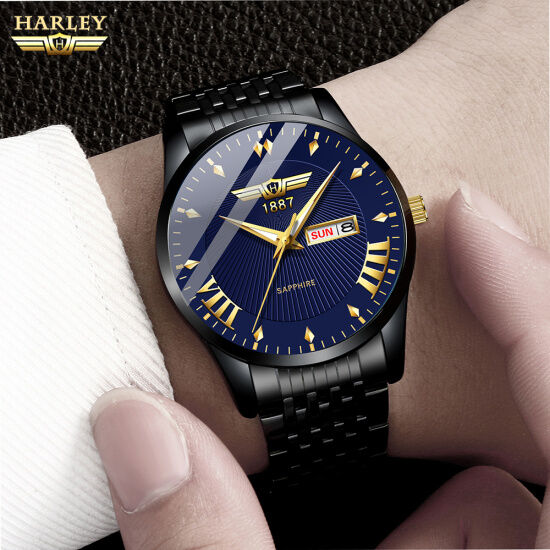 Đồng hồ nam bingen kính tráng sapphire dây thép đúc đặt & khóa bướm - ảnh sản phẩm 7