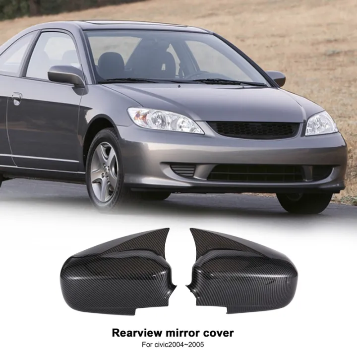 car-carbon-fiber-ox-horn-rearview-side-glass-mirror-cover-trim-frame-side-mirror-caps-for-honda-civic-2004-2005