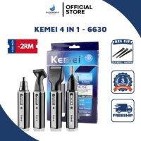 ?Gratis Ongkir + ปลาค็อด?Kemei เคราคิ้วขนจมูกแบบ4 In 1ชาร์จไฟได้เครื่องตัดแต่งผมไฟฟ้า Pencukur Bulu Hidung ที่โกนหนวดหู KM-6630