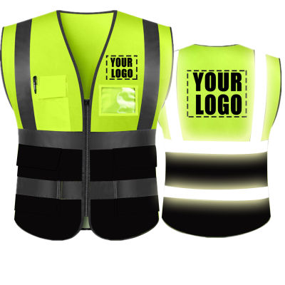 Custom Your Text Logo High Visibility Security Reflective Vest Personalized Construction Traffic Outdoor Safety Cycling Wear